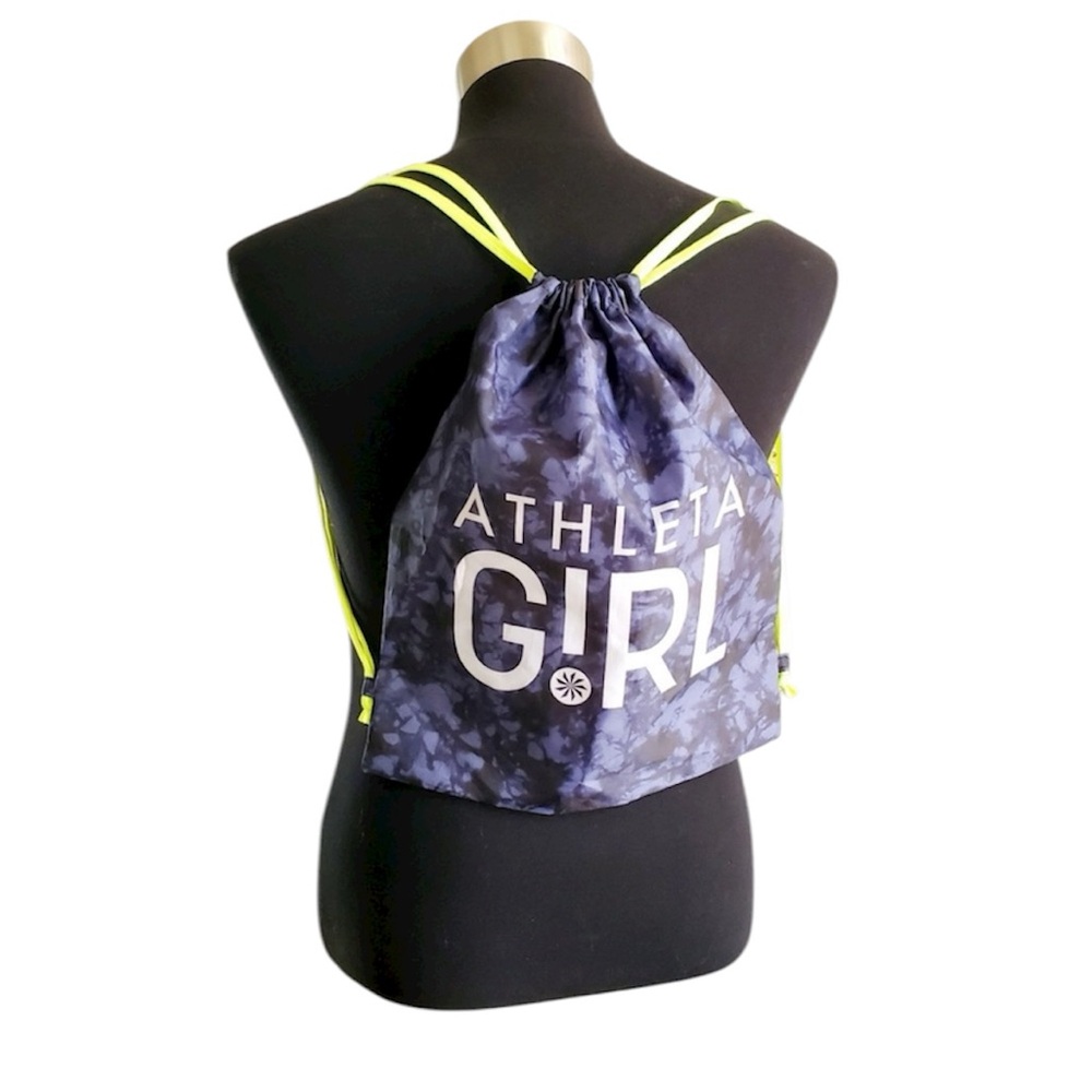 Free with purchase Athleta Girl Blue and Neon Drawstring Bag